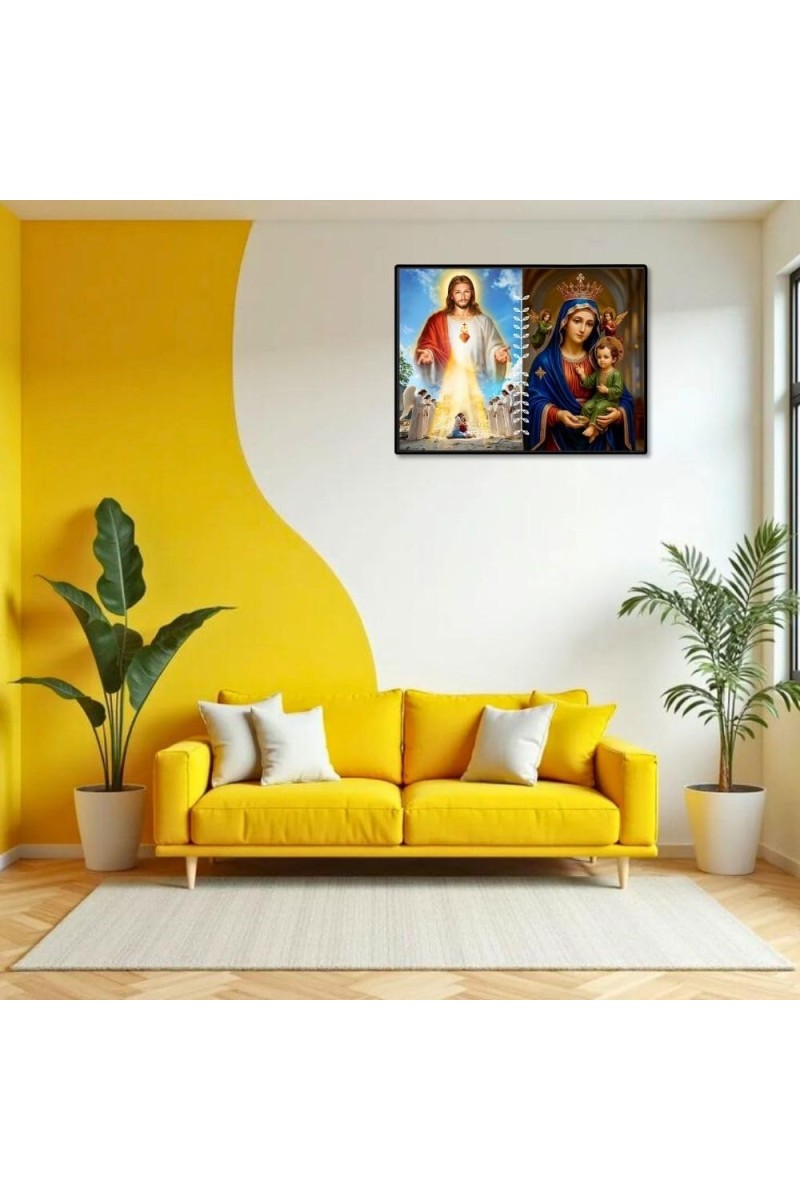 Jesus Lady Of FatimaLaminated Photo - 9x11 Inches, Divine Blessings For Home & Office And Temple Decoration (F16228)