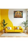 Lord Ganesha Maa Laxmi Sarswati Laminated Photo - 7x9 Inches, Divine Blessings For Home & Office And Temple Decoration (F16130)