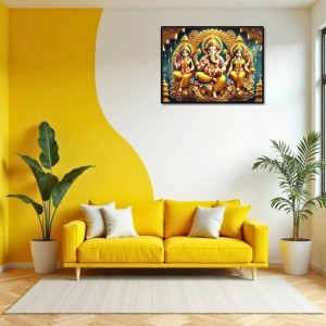 Lord Ganesha Maa Laxmi Sarswati Laminated Photo - 11x13 Inches, Divine Blessings For Home & Office And Temple Decoration (F16130) Lord Ganesha Maa Laxmi Sarswati Laminated Photo - 11x13 Inches, Divine Blessings For Home & Office And Temple Decoration (F16130)