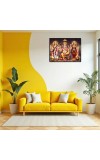 Lord Ganesha Maa Laxmi Sarswati Laminated Photo - 9x11 Inches, Divine Blessings For Home & Office And Temple Decoration (F16143)