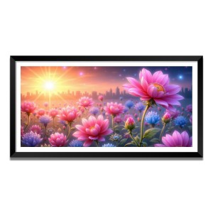 Nature Landscape Floating Frame Scenery Digital Print - (I5726) - 18x36 inch Modern Nature Wall Art for Living Room, Bedroom, Office, Hotels, Drawing Room