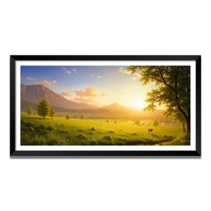 Nature Landscape Floating Frame Scenery Digital Print - (I5695) - 24x36 inch Modern Nature Wall Art for Living Room, Bedroom, Office, Hotels, Drawing Room