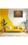 Lord Ganesha Maa Laxmi Sarswati Laminated Photo - 7x9 Inches, Divine Blessings For Home & Office And Temple Decoration (F16129)