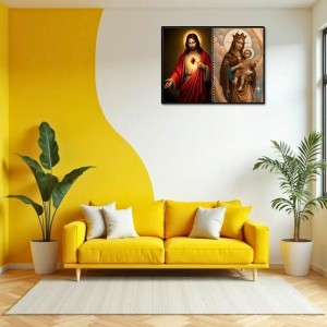 Jesus Christ - Our Lady Of Good Health Laminated Photo - 5x7 Inches, Divine Blessings For Home & Office And Temple Decoration (F16382)
