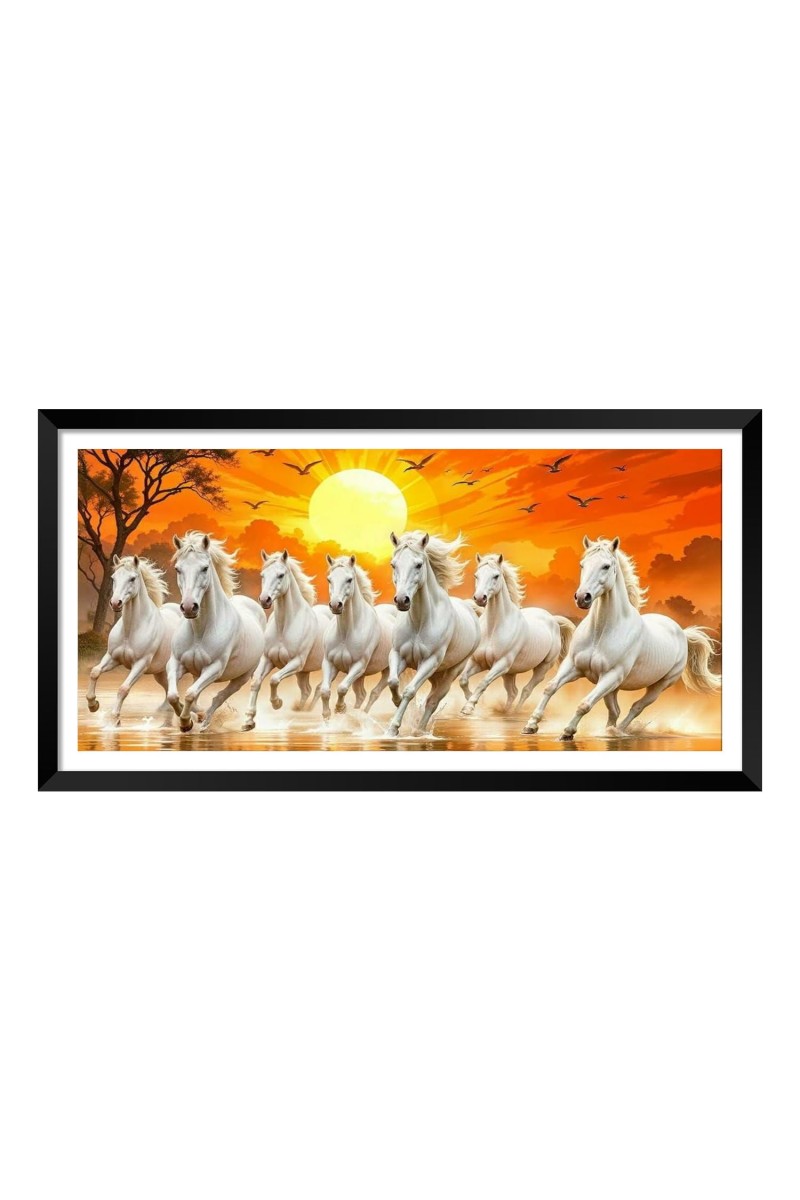 Nature Landscape Floating Frame Scenery Digital Print - (I5931) - 24x48 inch Modern Nature Wall Art for Living Room, Bedroom, Office, Hotels, Drawing Room