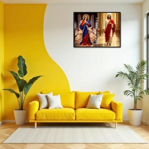 Jesus Blessed Virgin Mary Laminated Photo - 11x13 Inches, Divine Blessings For Home & Office And Temple Decoration (F16240) Jesus Blessed Virgin Mary Laminated Photo - 11x13 Inches, Divine Blessings For Home & Office And Temple Decoration (F16240)