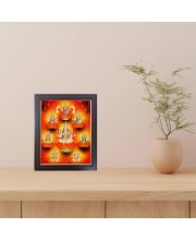 Hitech Sales Ashtalakshmi, Astha Laxmi Photo Frame for Pooja Room, Temple Decor, Home Decoration and Gift (Wall and Tabletop, Rectangular, Polystyrene Frame, Printed Photo, 24 x 29 cm, Black)