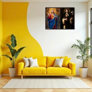 Immaculate Heart Of Mary Laminated Photo - 13x15 Inches, Divine Blessings For Home & Office And Temple Decoration (F16447)