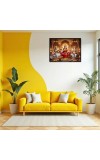 Lord Ganesha Maa Laxmi Sarswati Laminated Photo - 7x9 Inches, Divine Blessings For Home & Office And Temple Decoration (F16102)