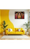 Lord Ganesha Maa Laxmi Sarswati Laminated Photo - 7x9 Inches, Divine Blessings For Home & Office And Temple Decoration (F16139)