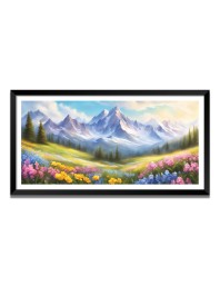 Nature Landscape Floating Frame Scenery Digital Print - (I5579) - 24x36 inch Modern Nature Wall Art for Living Room, Bedroom, Office, Hotels, Drawing Room
