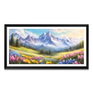 Nature Landscape Floating Frame Scenery Digital Print - (I5579) - 24x36 inch Modern Nature Wall Art for Living Room, Bedroom, Office, Hotels, Drawing Room