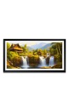 Nature Landscape Floating Frame Scenery Digital Print - (I5629) - 24x48 inch Modern Nature Wall Art for Living Room, Bedroom, Office, Hotels, Drawing Room