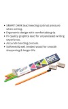 Hitech Sales Skoodle Hope 2B Neon Pencils Set with 2 Erasers - Pack of 10 Premium Wooden Pencils with Triangular Grip for Writing and Drawing