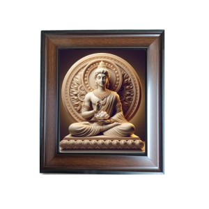 HiTechMart Lord Buddha Polystyrene Photo Frame for Wall Decor Home, Office, and Temple - Printed Photo, Pack of 1