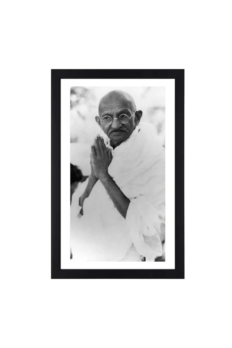 Mahatma Gandhi Black Photograph | Classic Historical Wall Art | Ideal for Home or Office Decor
