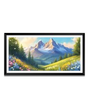 Nature Landscape Floating Frame Scenery Digital Print - (I5567) - 12x24 inch Modern Nature Wall Art for Living Room, Bedroom, Office, Hotels, Drawing Room