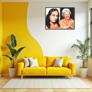 Paramahansa Yogananda & Sri Daya Mata Laminated Photo - 5x7 Inches, Divine Blessings For Home & Office And Temple Decoration (F16326)