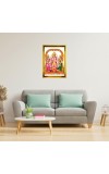 Lord Murugan,Sri Valli And Sri Devasena Golden Photo Frame - 14x18 Inches | Elegant Wooden Frame For Home, Office & Temple Decoration | Spiritual Wall & Table Decor And Gift Item (F9899)