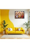 Lord Ganesha Maa Laxmi Sarswati Laminated Photo - 9x11 Inches, Divine Blessings For Home & Office And Temple Decoration (F16145)