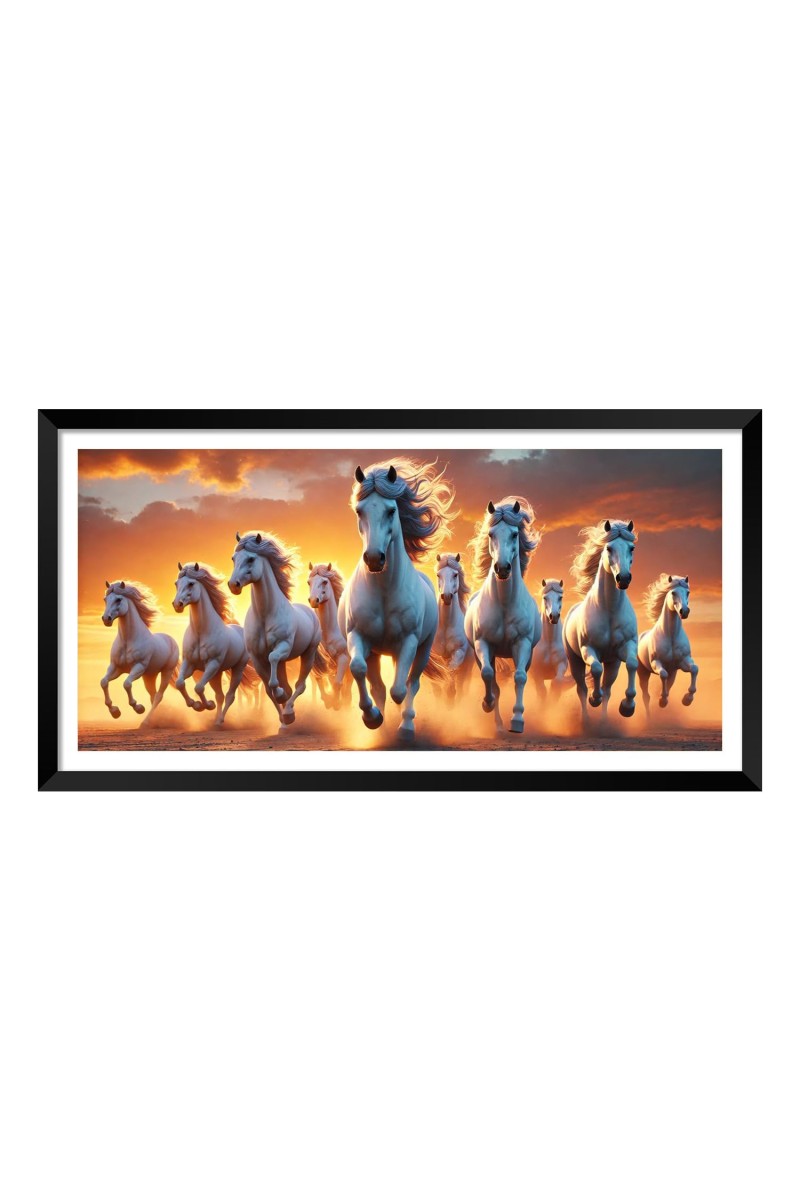 Nature Landscape Floating Frame Scenery Digital Print - (I5923) - 24x48 inch Modern Nature Wall Art for Living Room, Bedroom, Office, Hotels, Drawing Room