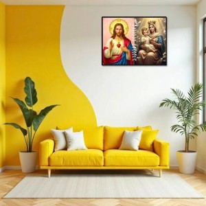 Jesus Christ-Our Lady Of Perpetual Help Laminated Photo - 7x9 Inches, Divine Blessings For Home & Office And Temple Decoration (F16259)