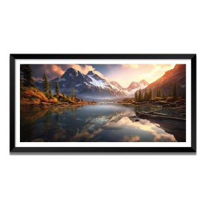 Nature Landscape Floating Frame Scenery Digital Print - (I5551) - 12x24 inch Modern Nature Wall Art for Living Room, Bedroom, Office, Hotels, Drawing Room