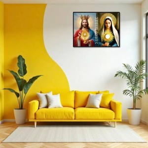 Jesus Christ-Our Lady Of Sorrows Laminated Photo - 7x9 Inches, Divine Blessings For Home & Office And Temple Decoration (F16295)