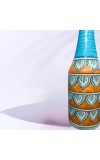 Handcrafted Ceramic Vase with Floral Pattern – Decorative Flower Vase for Living Room & Tabletop Décor (only Pot)