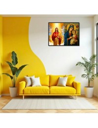 Jesus Lady Of Velankanni Laminated Photo - 7x9 Inches, Divine Blessings For Home & Office And Temple Decoration (F16214)