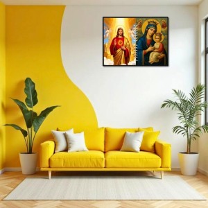 Jesus Lady Of Velankanni Laminated Photo - 5x7 Inches, Divine Blessings For Home & Office And Temple Decoration (F16214)