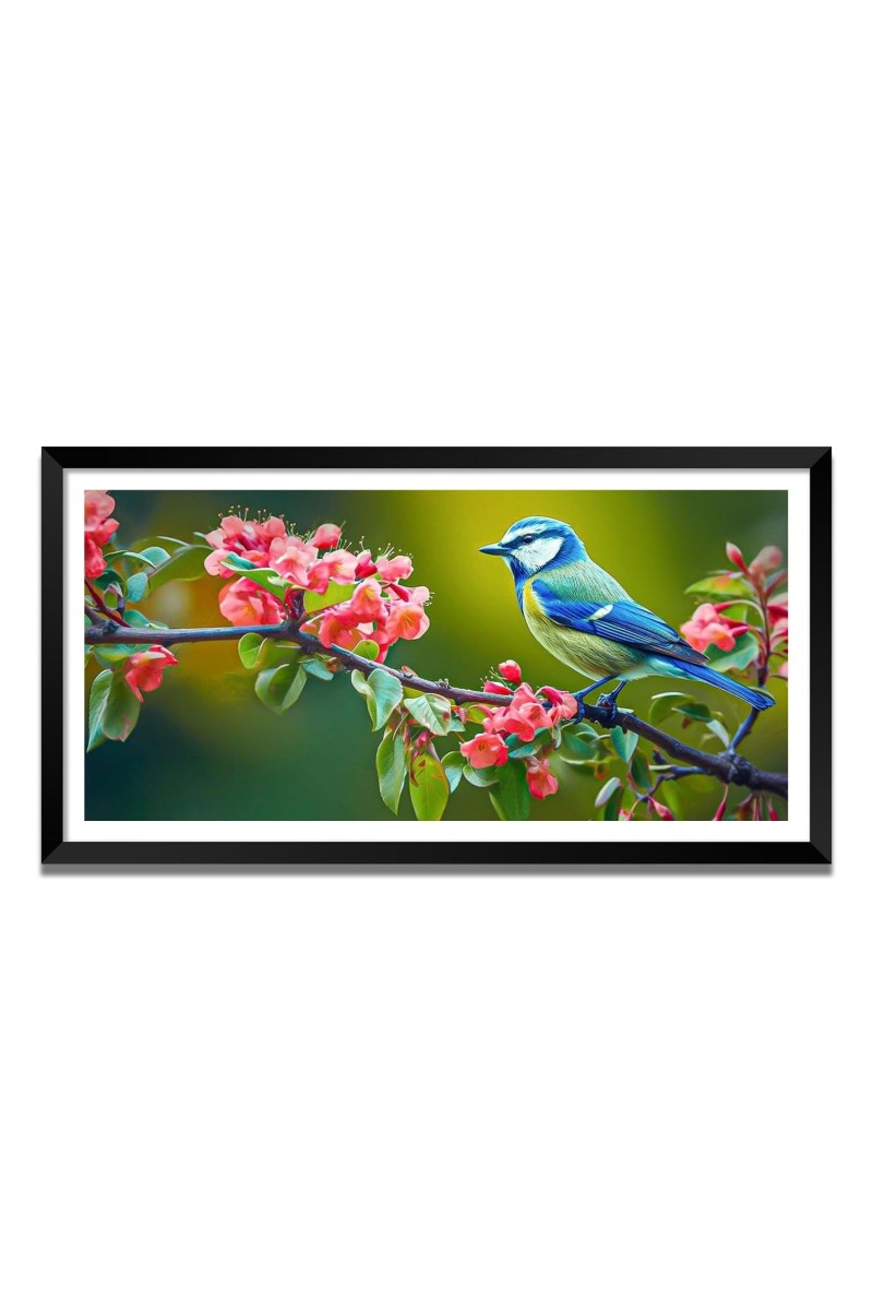 Nature Landscape Floating Frame Scenery Digital Print - (I5744) - 24x48 inch Modern Nature Wall Art for Living Room, Bedroom, Office, Hotels, Drawing Room