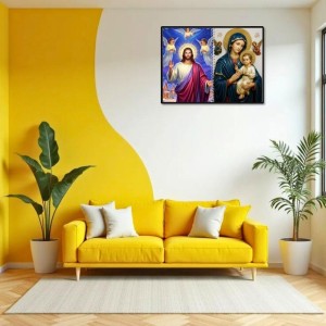 Jesus Christ - Our Lady Of Perpetual Help Laminated Photo - 7x9 Inches, Divine Blessings For Home & Office And Temple Decoration (F16367)