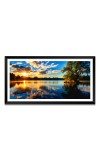Nature Landscape Floating Frame Scenery Digital Print - (I5808) - 18x36 inch Modern Nature Wall Art for Living Room, Bedroom, Office, Hotels, Drawing Room