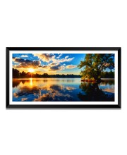 Nature Landscape Floating Frame Scenery Digital Print - (I5808) - 12x24 inch Modern Nature Wall Art for Living Room, Bedroom, Office, Hotels, Drawing Room