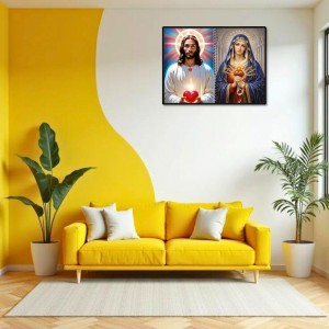Jesus Christ - Our Lady Of Sorrows Laminated Photo - 7x9 Inches, Divine Blessings For Home & Office And Temple Decoration (F16347)