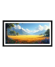 Nature Landscape Floating Frame Scenery Digital Print - (I5901) - 12x24 inch Modern Nature Wall Art for Living Room, Bedroom, Office, Hotels, Drawing Room