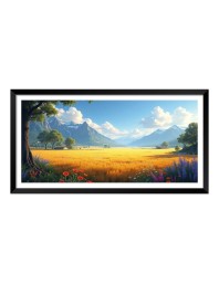 Nature Landscape Floating Frame Scenery Digital Print - (I5901) - 12x24 inch Modern Nature Wall Art for Living Room, Bedroom, Office, Hotels, Drawing Room