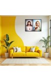 Jesus Christ - Our Lady Of Rosary Laminated Photo - 5x7 Inches, Divine Blessings For Home & Office And Temple Decoration (F16285)