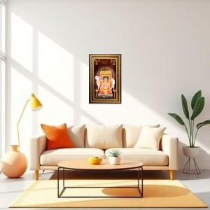Ragavenra Swami Digital Golden Balck Color Photo Frame | Hindu Religious Wall Decor | 10x16 Inches - Inspirational Wall Art For Office, Home Decor - Ideal Spiritual Gift (F16524)
