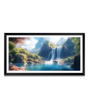 Nature Landscape Floating Frame Scenery Digital Print - (I5752) - 12x24 inch Modern Nature Wall Art for Living Room, Bedroom, Office, Hotels, Drawing Room