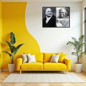 Swami Sivananda & Swami Vishnu-devananda Laminated Photo - 11x13 Inches, Divine Blessings For Home & Office And Temple Decoration (F16311)