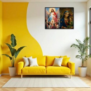 Jesus Lady Of Velankanni Laminated Photo - 11x13 Inches, Divine Blessings For Home & Office And Temple Decoration (F16211)