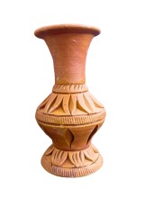 Terracotta Flower Vase 5 x 2 Inches – Handcrafted Mini Vase for Home Decor, Tabletop Centerpiece, Rustic Terracotta Pot for Indoor & Outdoor Use