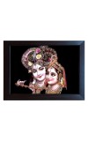 Hitech Radha Krishna Photo Frame Radhakrishna Wall Painting Laminated photo frame for temple, Study & living room, gifts (Pvc Frame and Front face - Glass, 8 x 6 inch)
