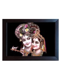 Hitech Radha Krishna Photo Frame Radhakrishna Wall Painting Laminated photo frame for temple, Study & living room, gifts (Pvc Frame and Front face - Glass, 8 x 6 inch)