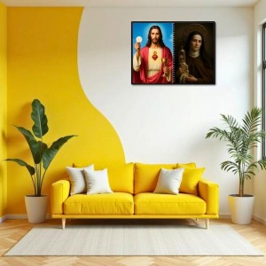 Immaculate Heart Of Mary Laminated Photo - 5x7 Inches, Divine Blessings For Home & Office And Temple Decoration (F16452)