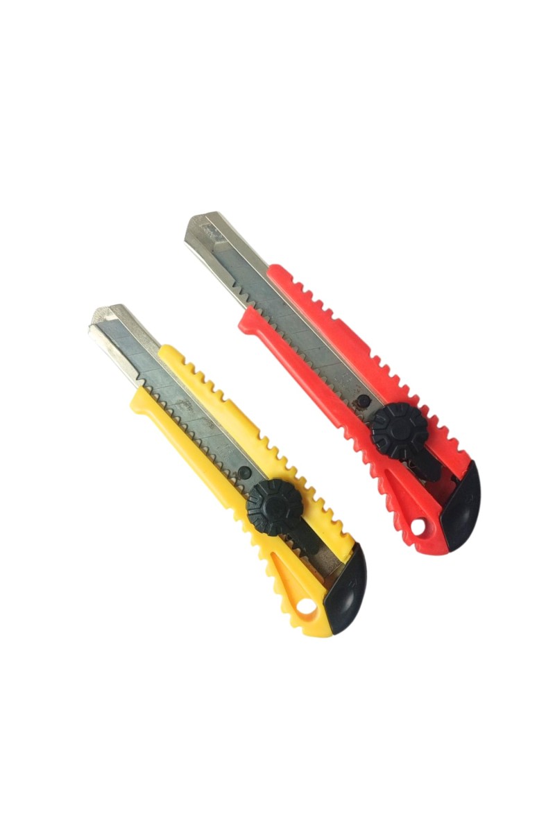 HitechSales 18mm Utility Knife Cutter, Heavy-Duty Retractable Box Cutter for Office, Home, Arts & Crafts, Compact Design with Extended Use (Pack of 2, Color May Vary)