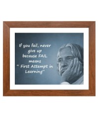 A P J Abdul Kalam & Famous Quote Brown Frame, 16x20InchesInspirational Wall Art for Office, Home DecorIdeal Spiritual Gift