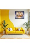 Lord Vishnu And Lakshmi. Laminated Photo - 7x9 Inches, Divine Blessings For Home & Office And Temple Decoration (F16049)